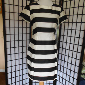 H&M Black & White Striped Dress Size 10